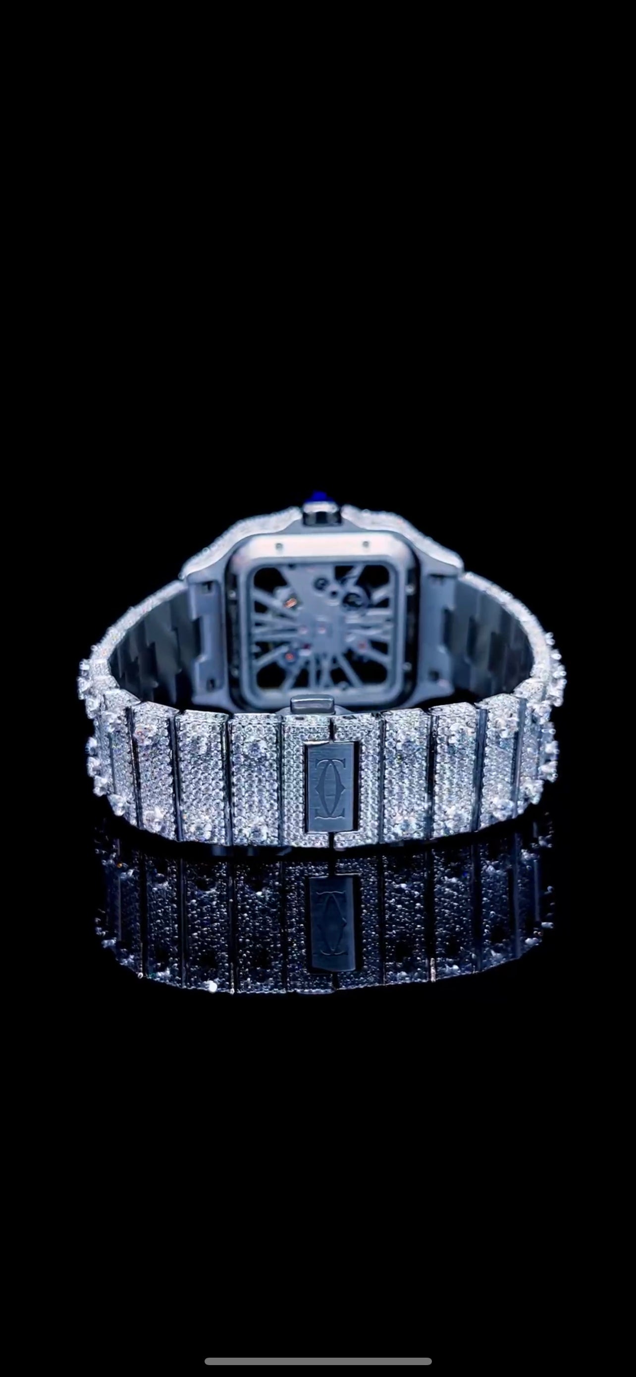 Flawless D color Moissanite Cartier Santos