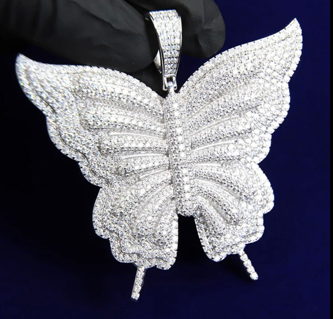 Beautiful butterfly pendant VVS D Moissanite (engrave meant on back of pendant available for extra cost) 