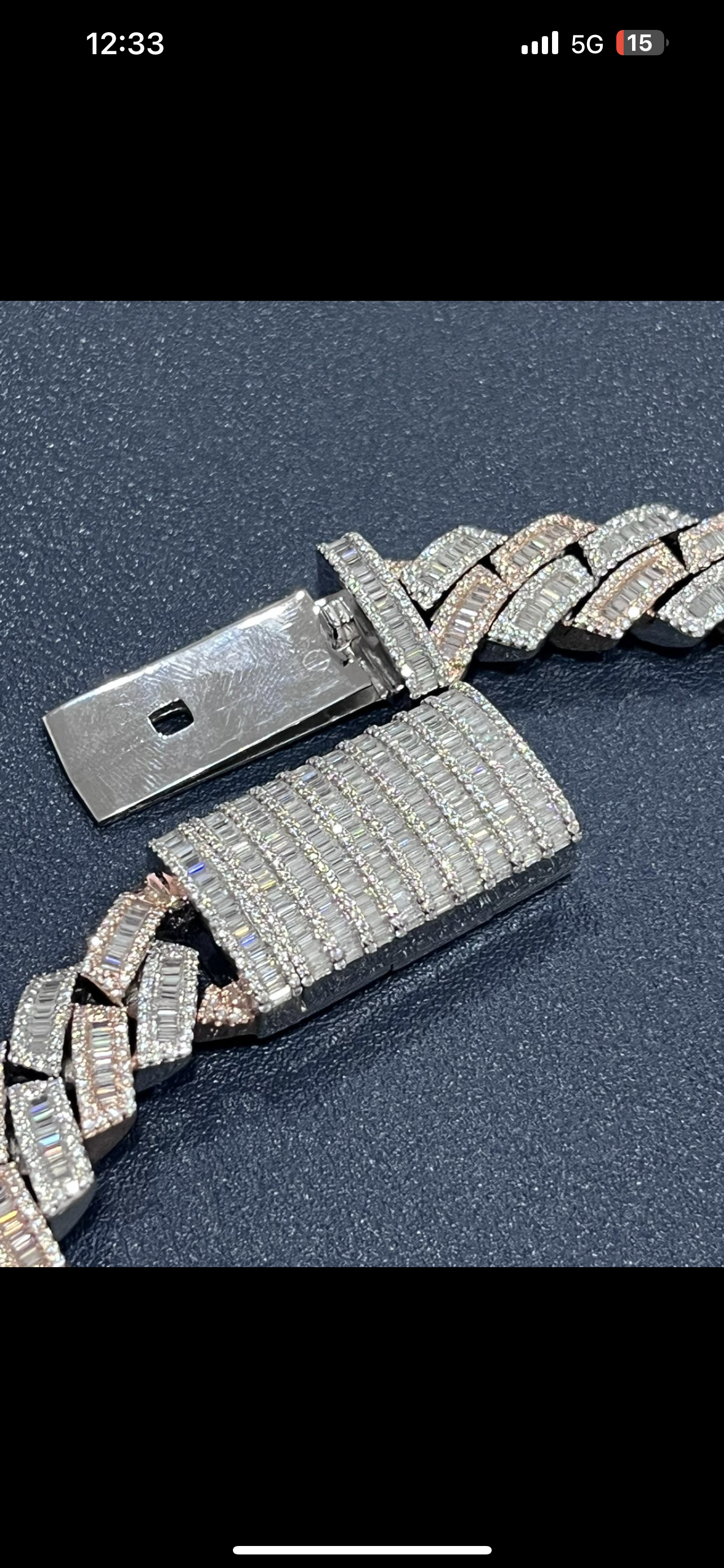 15.5mm 22”
Silver VVS D Mossonite
Available in stock
