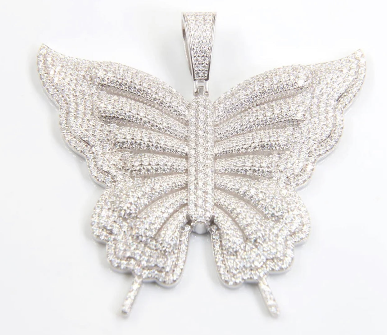 Beautiful butterfly pendant VVS D Moissanite (engrave meant on back of pendant available for extra cost) 