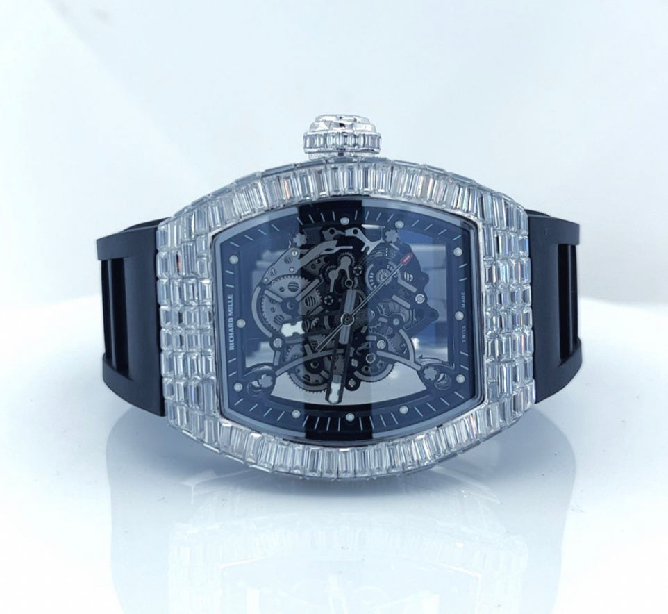 VVS D Moissanite Richard Mille all Baguette (MULTIPLE BAND COLORS AVAILABLE)