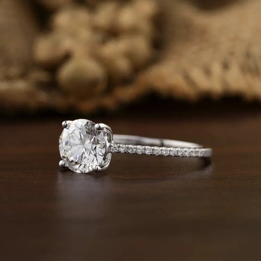 1.5 carat D VVS1 Moissanite WEDDING RING