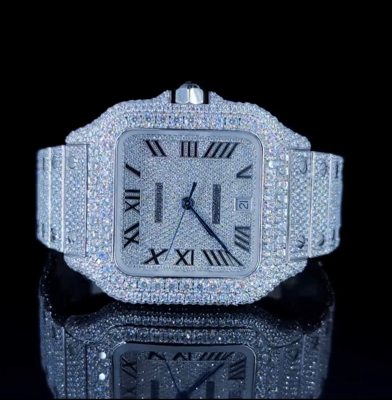 Cartier Santos 
VVS D Moissanite 41mm