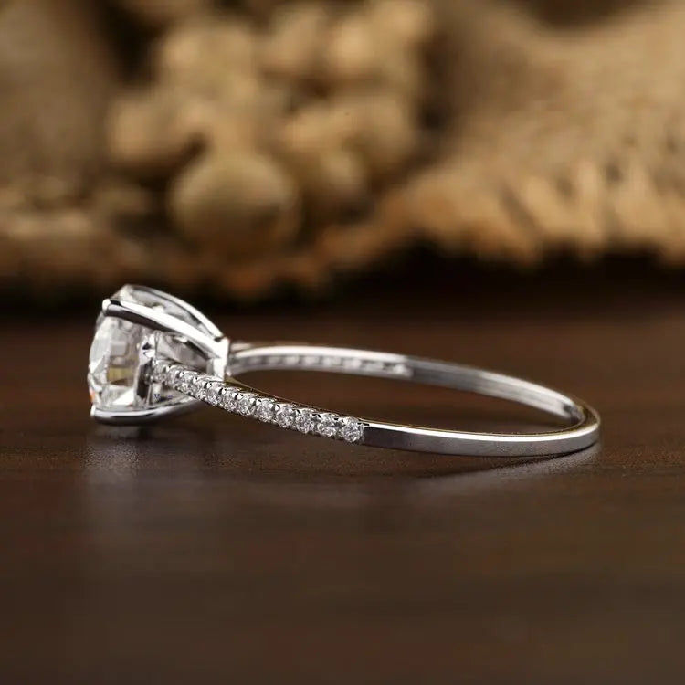 1.5 carat D VVS1 Moissanite WEDDING RING