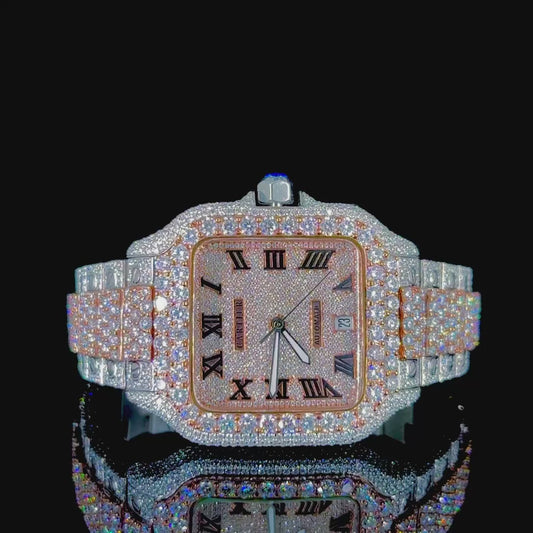 Cartier santos
40mm VVS D Moissanite 
With big diamond 
Available in stock